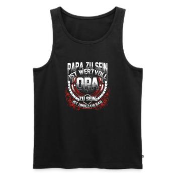 OPA ist unbezahlbar - Männer Premium Bio Tank Top - Schwarz - Vorne - Michal (187cm)