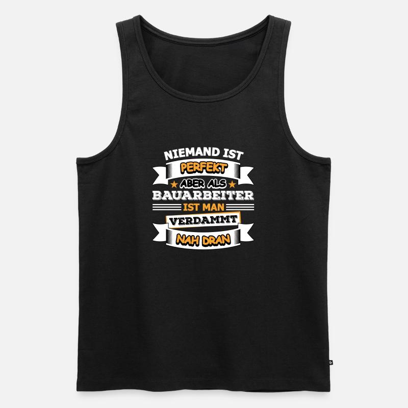Bauarbeiter - Männer Premium Bio Tank Top - Schwarz