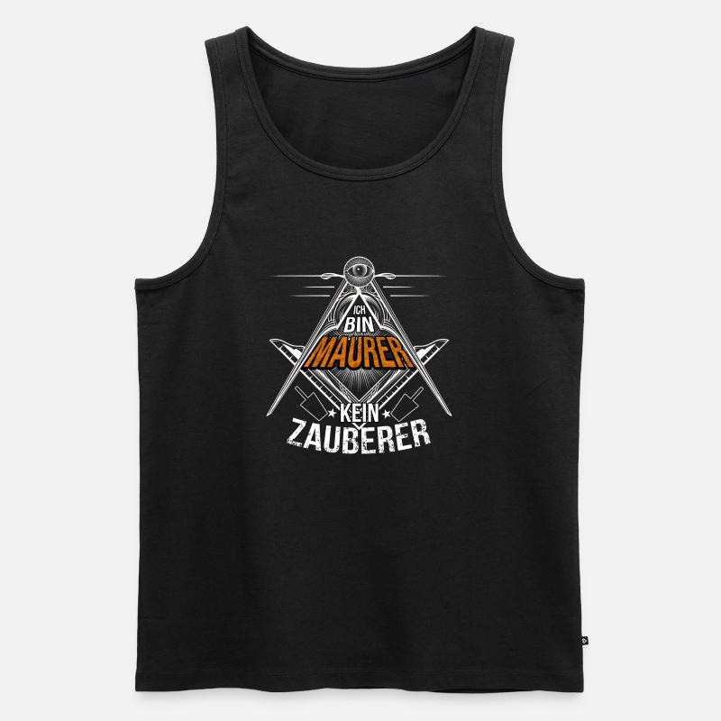Ich bin Maurer - Männer Premium Bio Tank Top - Schwarz