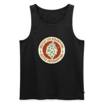 Institut Unterhopfung Geschenk - Männer Premium Bio Tank Top - Schwarz - Vorne - Michal (187cm)