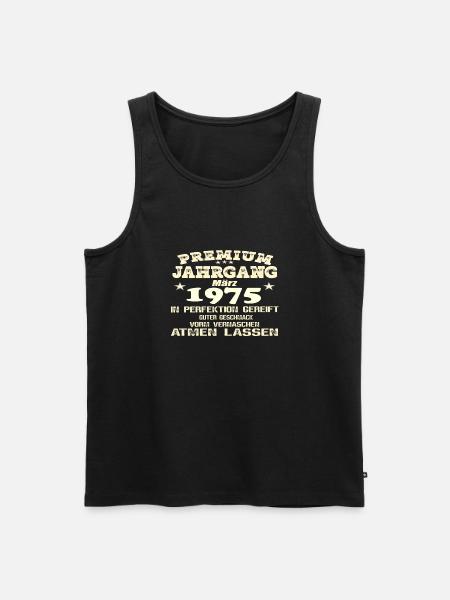 1975 Perfektion - Männer Premium Bio Tank Top - Schwarz