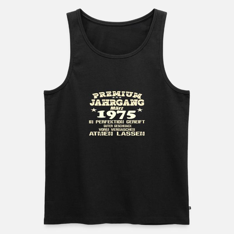 1975 Perfektion - Männer Premium Bio Tank Top - Schwarz