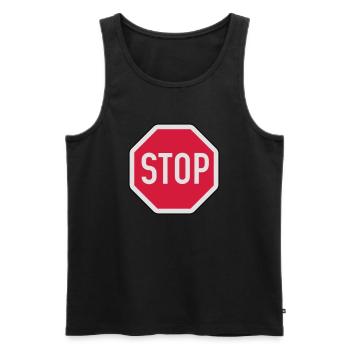 Stop - Männer Premium Bio Tank Top - Schwarz - Vorne - Michal (187cm)