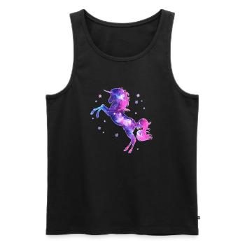 Einhorn unicorn Sterne Fantasy galaxy Universum - Männer Premium Bio Tank Top - Schwarz - Vorne - AI Model Male 178 light (178cm)