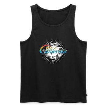 Sonne Kaliforniens | Sun of California - Männer Premium Bio Tank Top - Schwarz - Vorne - Michal (187cm)