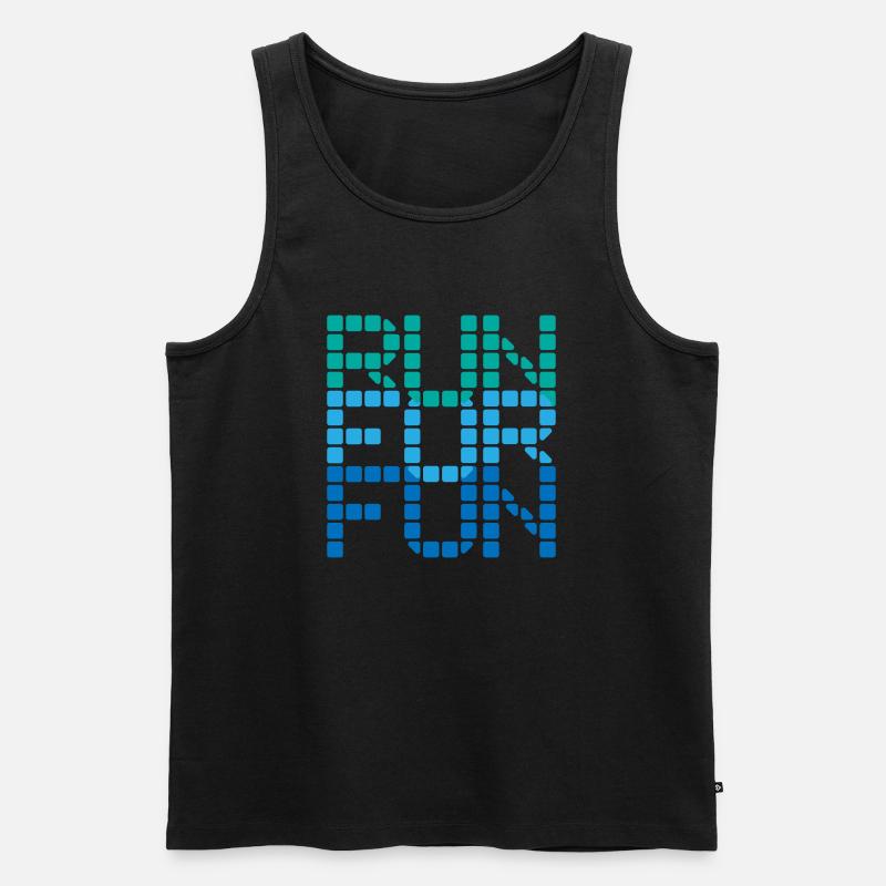 run for fun tiles - Männer Premium Bio Tank Top - Schwarz