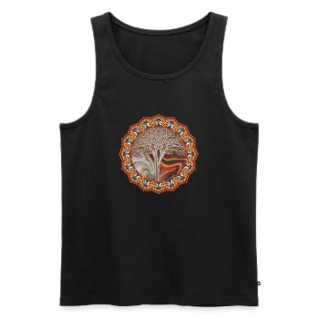 Mandala Tree Gift Idea - Men's Premium Organic Tank Top - black - Front - Michal (187cm)