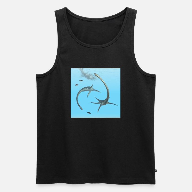 Plesiosaurier Elasmosaurus - Männer Premium Bio Tank Top - Schwarz