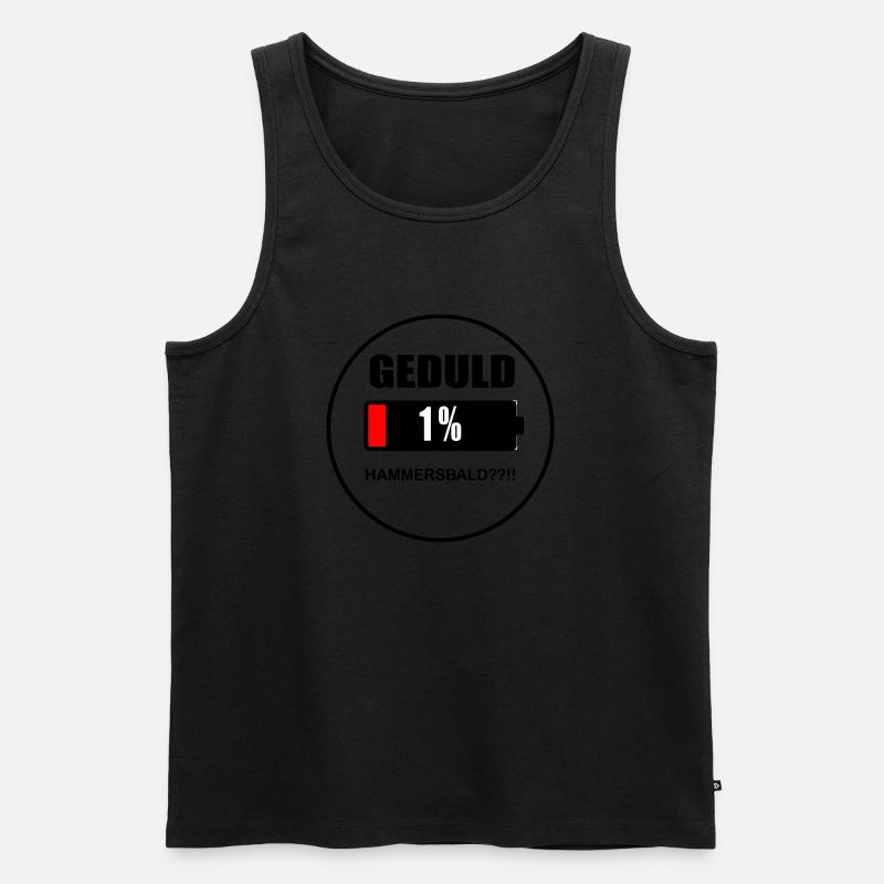 Deduld 1% Hammersbald - Männer Premium Bio Tank Top - Schwarz