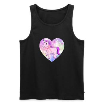 Einhorn - Männer Premium Bio Tank Top - Schwarz - Vorne - Michal (187cm)
