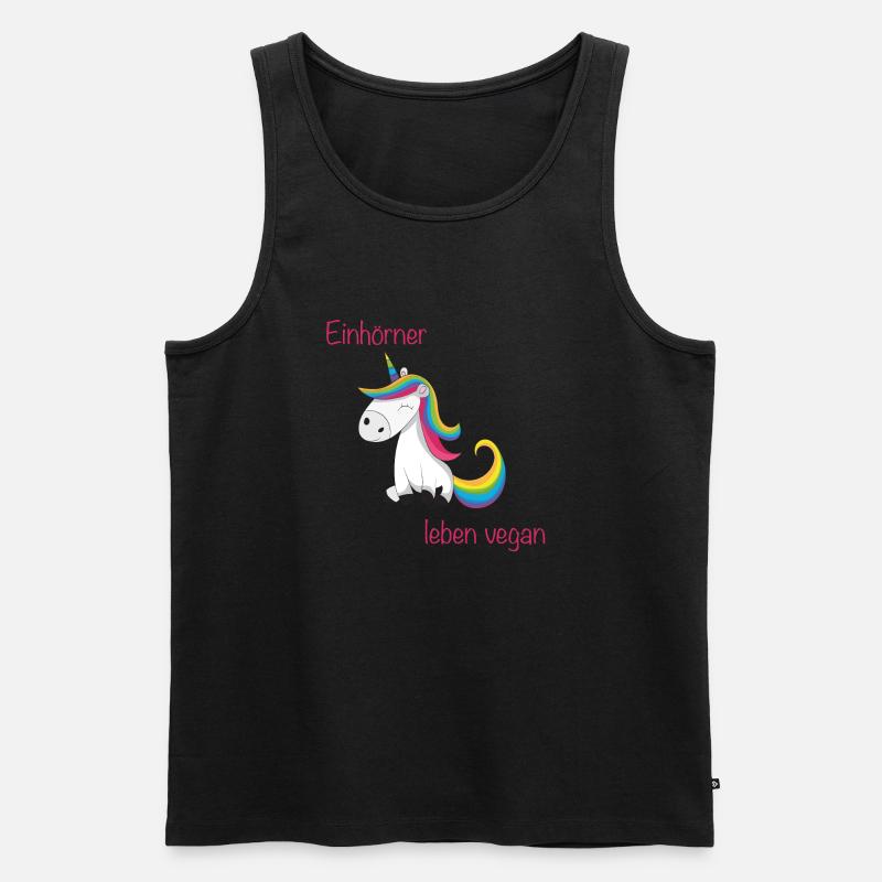 Einhörner leben vegan - Männer Premium Bio Tank Top - Schwarz