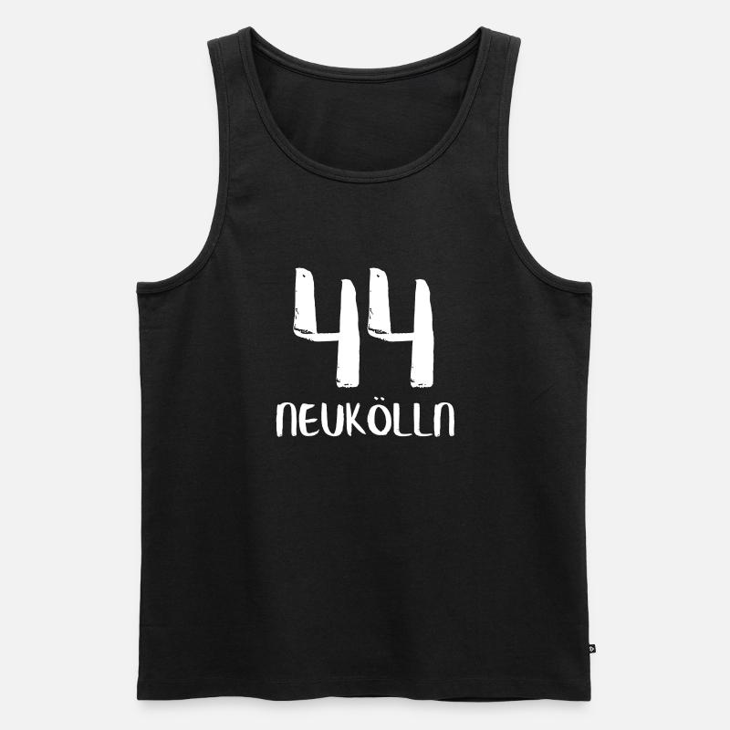 44 Neukoelln - Männer Premium Bio Tank Top - Schwarz