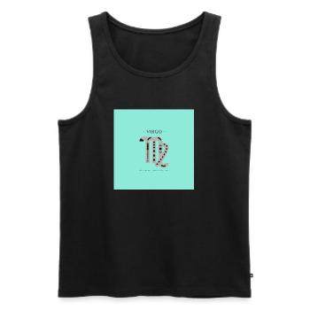 STERNZEICHEN Jungfrau -green- - Männer Premium Bio Tank Top - Schwarz - Vorne - Michal (187cm)