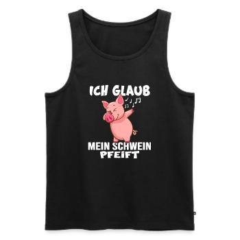 landleben schweinezucht dorfkind schwein pfeift - Männer Premium Bio Tank Top - Schwarz - Vorne - AI Model Male 178 light (178cm)
