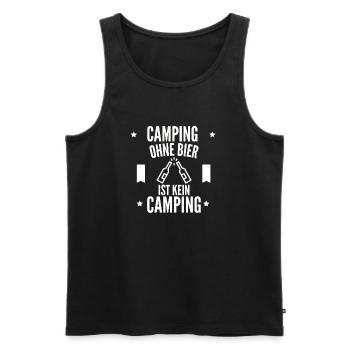 Camping ohne Bier ist kein camping. - Männer Premium Bio Tank Top - Schwarz - Vorne - Michal (187cm)