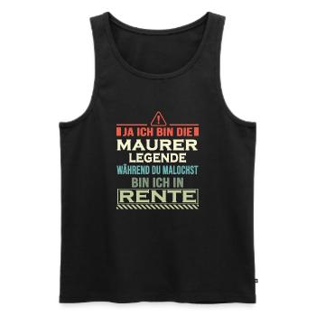 Maurer in Rente Handwerker mauern Maurerkelle - Männer Premium Bio Tank Top - Schwarz - Vorne - Michal (187cm)