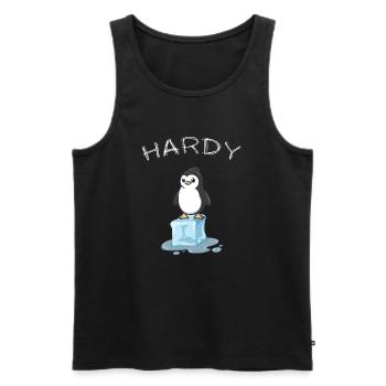 Anbaden Ice Pool Winter Swimmers « hardy » Penguin - Débardeur bio Premium Homme - noir - Devant - AI Model Male 178 light (178cm)