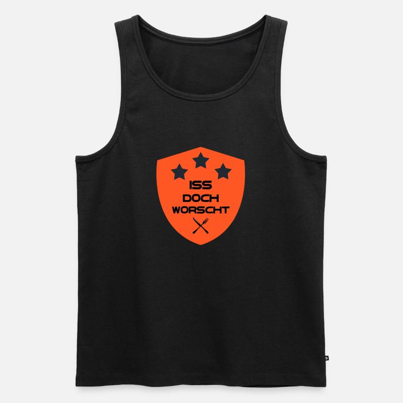 Iss doch Wurst - Männer Premium Bio Tank Top - Schwarz