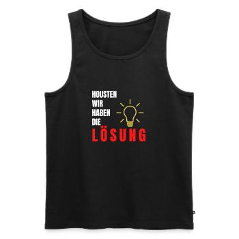Houston wir haben die Lösung - Männer Premium Bio Tank Top - Schwarz - Vorne - Michal (187cm)