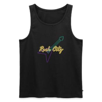 Rock’n’Roll - Männer Premium Bio Tank Top - Schwarz - Vorne - Michal (187cm)