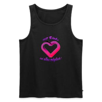 The impossible Heart - Männer Premium Bio Tank Top - Schwarz - Vorne - Michal (187cm)