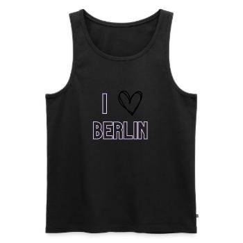 I love Berlin - Männer Premium Bio Tank Top - Schwarz - Vorne - Michal (187cm)