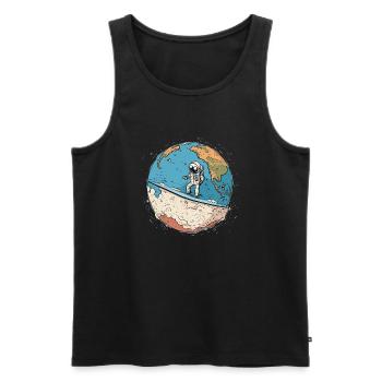 Astronaut - Men's Premium Organic Tank Top - black - Front - Michal (187cm)