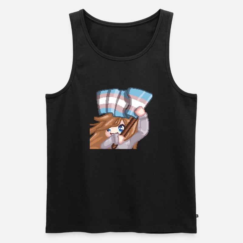 PillowG1rl Emote mit Transflagge - Männer Premium Bio Tank Top - Schwarz
