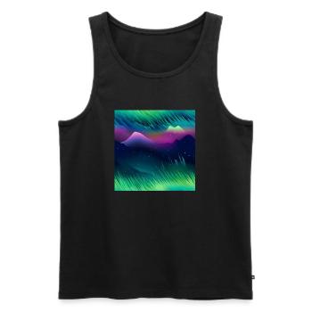 Northern Lights Glow: Northern Lights Collection - Men's Premium Organic Tank Top - black - Front - AI Model Male 178 light (178cm)