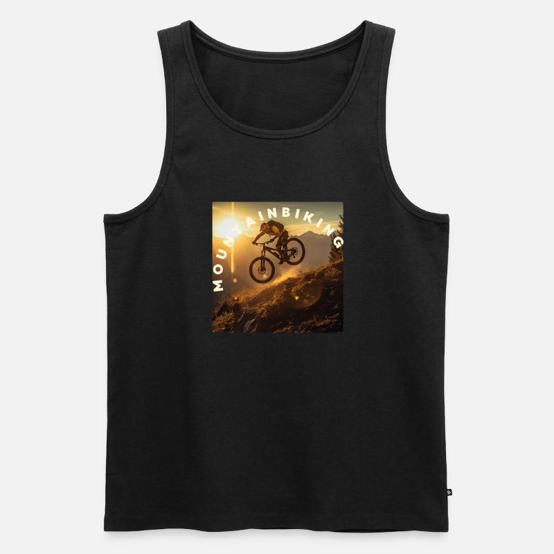 Mountainbiking - Männer Premium Bio Tank Top - Schwarz