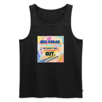 Die Zukunft wird gut - Männer Premium Bio Tank Top - Schwarz - Vorne - Michal (187cm)