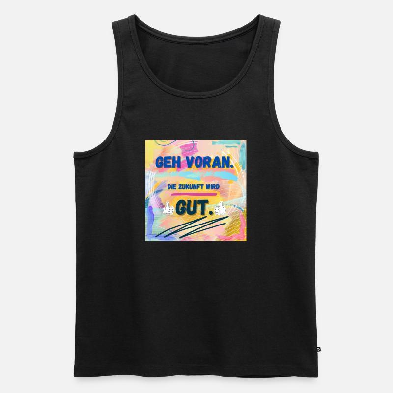 Die Zukunft wird gut - Männer Premium Bio Tank Top - Schwarz