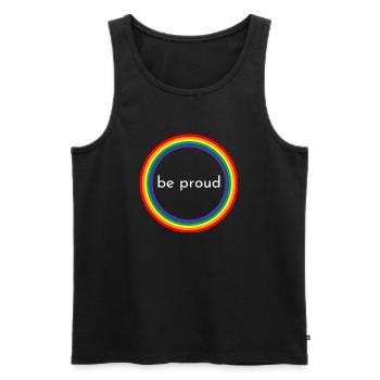 Cercle Soyez fiers | LGBTQIA+ | Montrez un peu d’amour - Débardeur bio Premium Homme - noir - Devant - Michal (187cm)