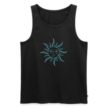 sonne gesicht heilige geometrie yoga Geschenkidee - Männer Premium Bio Tank Top - Schwarz - Vorne - Michal (187cm)