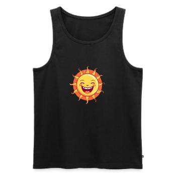 Soleil souriant: Un soleil mignon et amical - Débardeur bio Premium Homme - noir - Devant - Michal (187cm)