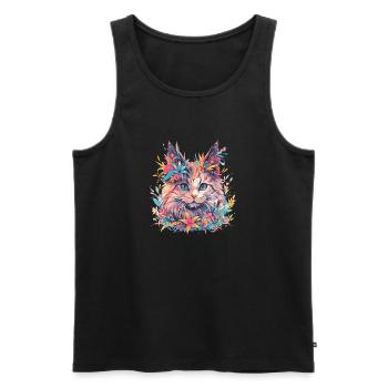 mikakujumi flower kitten - Männer Premium Bio Tank Top - Schwarz - Vorne - AI Model Male 178 light (178cm)