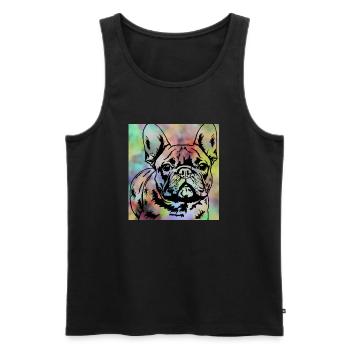 französische Bulldogge Jagdhund gestromt Haustier - Männer Premium Bio Tank Top - Schwarz - Vorne - AI Model Male 178 light (178cm)