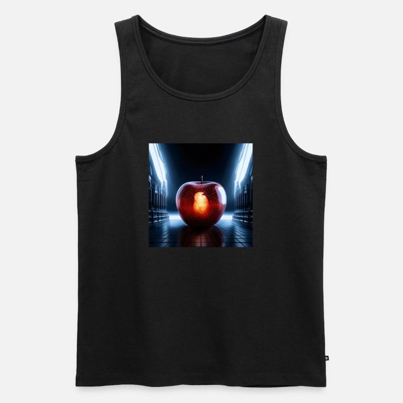 Apfel in der dunklen Stadt - Männer Premium Bio Tank Top - Schwarz