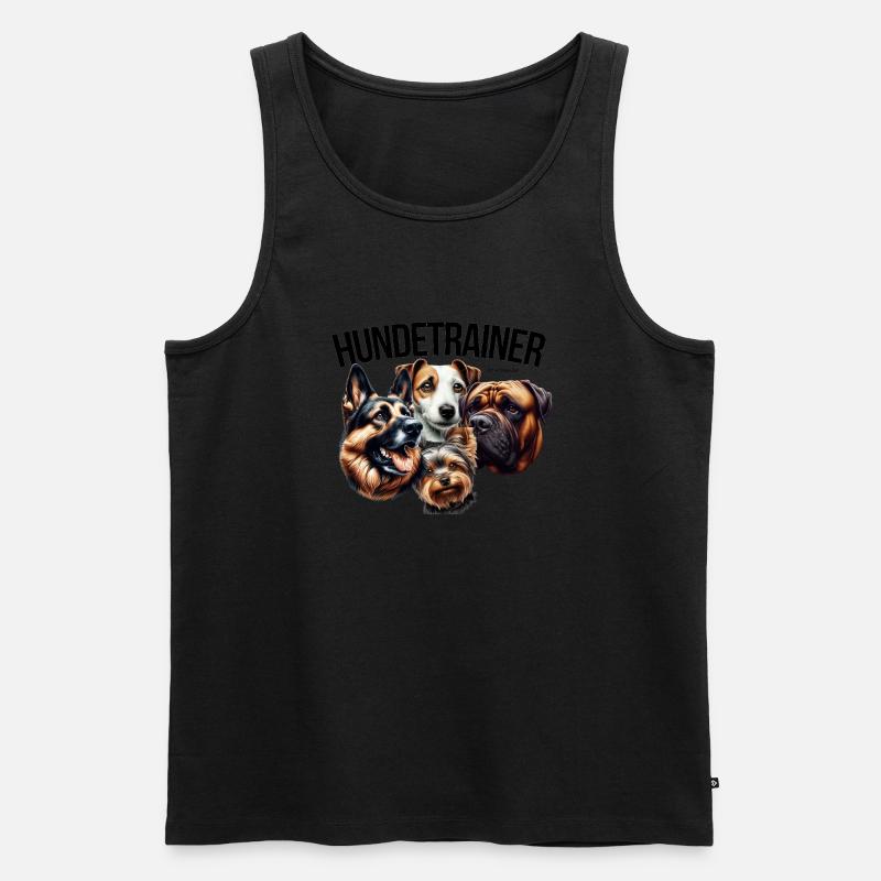 TRAINER - Männer Premium Bio Tank Top - Schwarz