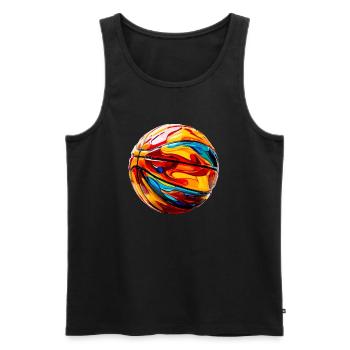 basket-ball coloré - Débardeur bio Premium Homme - noir - Devant - Michal (187cm)