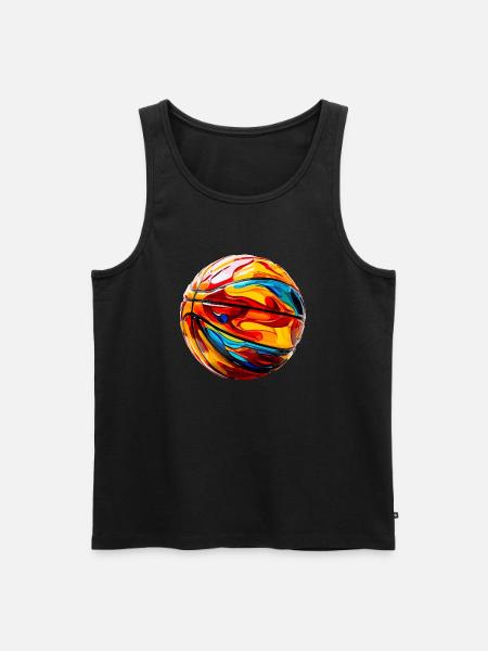 bunter Basketball - Männer Premium Bio Tank Top - Schwarz