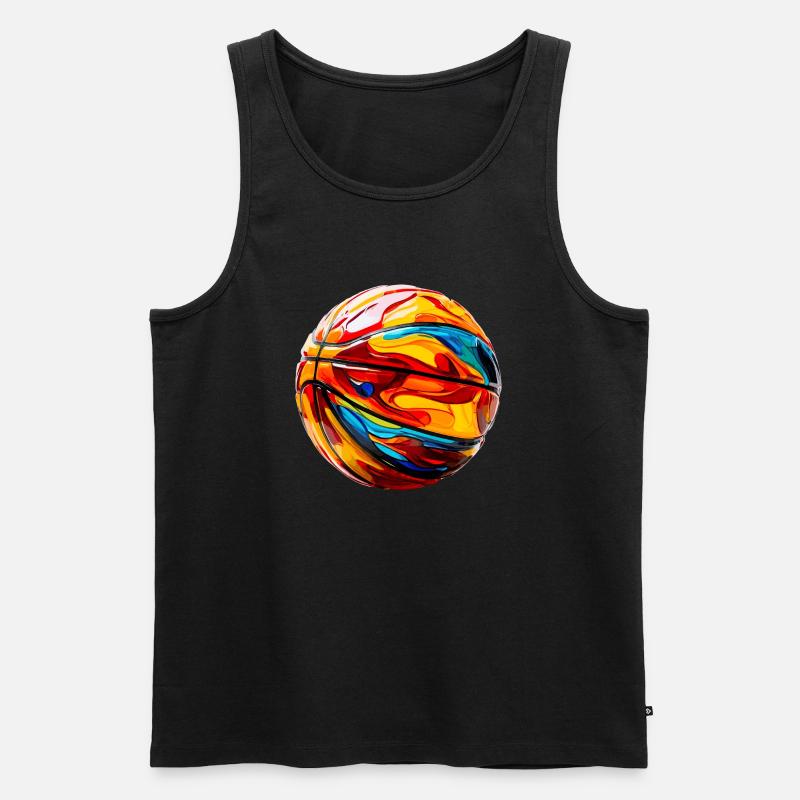 bunter Basketball - Männer Premium Bio Tank Top - Schwarz