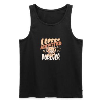 Coffeeholic pour la vie - Débardeur bio Premium Homme - noir - Devant - Michal (187cm)