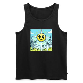 Sonniges Windrad-Lächeln ☀️☺️ - Männer Premium Bio Tank Top - Schwarz - Vorne - Michal (187cm)
