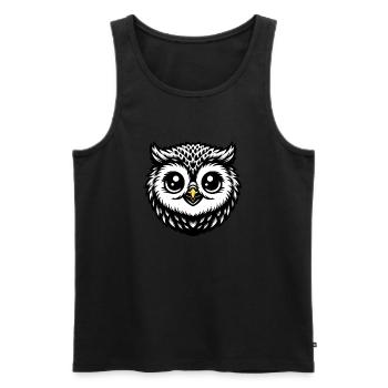 Bébé hibou - Débardeur bio Premium Homme - noir - Devant - Michal (187cm)