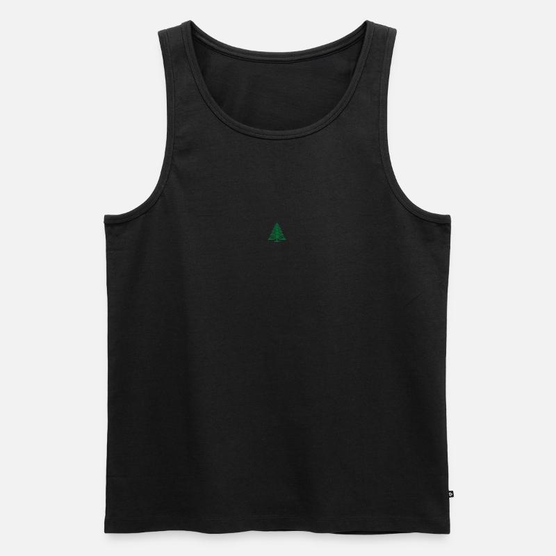 Dezentes Weihnachtsbaum Christbaum Tannenbaum Logo - Männer Premium Bio Tank Top - Schwarz