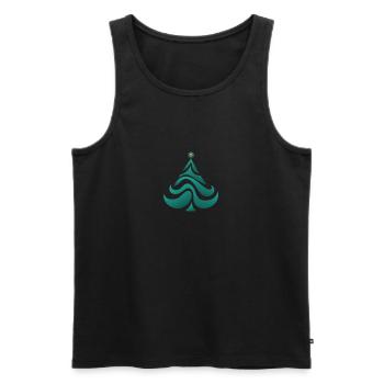 Fir Tree Christmas Tree or Christmas Tree Emblem - Men's Premium Organic Tank Top - black - Front - AI Model Male 178 light (178cm)
