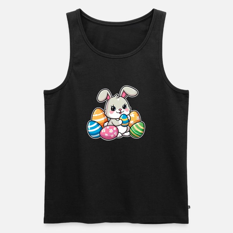 Big Egg Bunny - Männer Premium Bio Tank Top - Schwarz