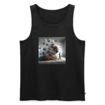 Spinnenmann - Männer Premium Bio Tank Top - Schwarz - Vorne - Michal (187cm)