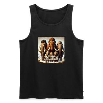 Famille de mammouths - Débardeur bio Premium Homme - noir - Devant - Michal (187cm)